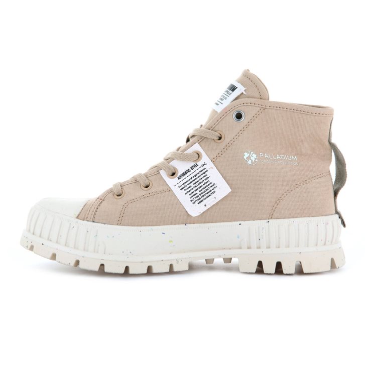 Palladium Pallashock Mid Organic Laarzen Dames Beige | NL 96CAZTE